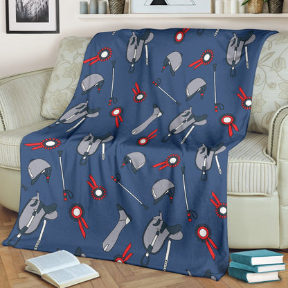 Equestrian Equipment Background Fleece Blanket
