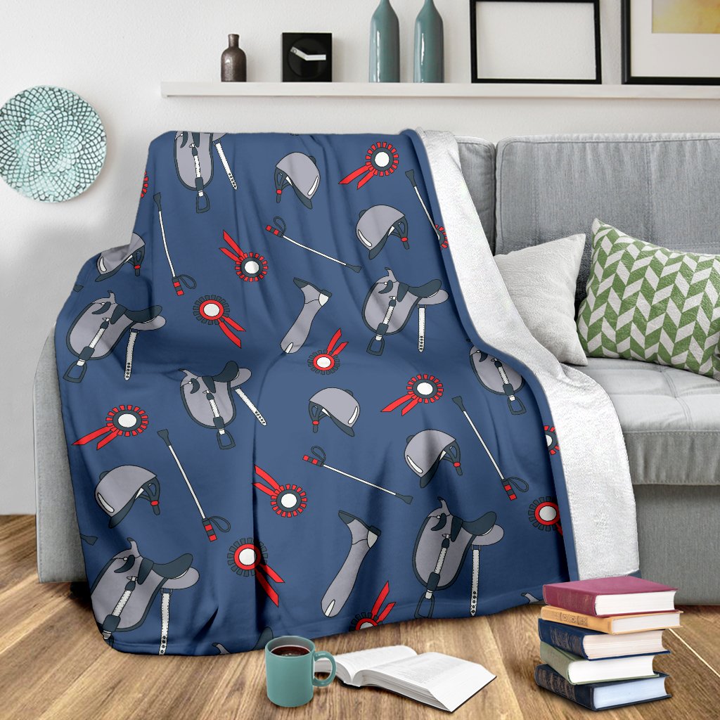 Equestrian Equipment Background Fleece Blanket