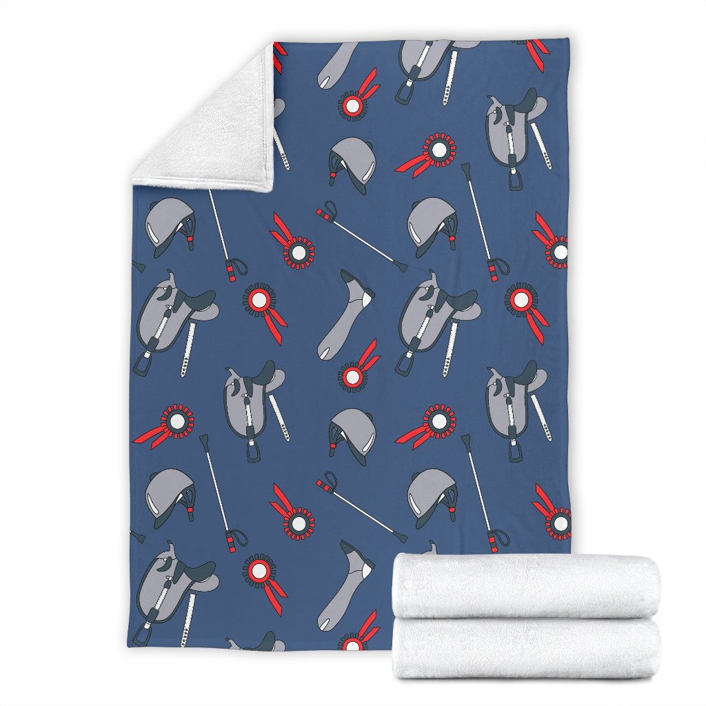 Equestrian Equipment Background Fleece Blanket