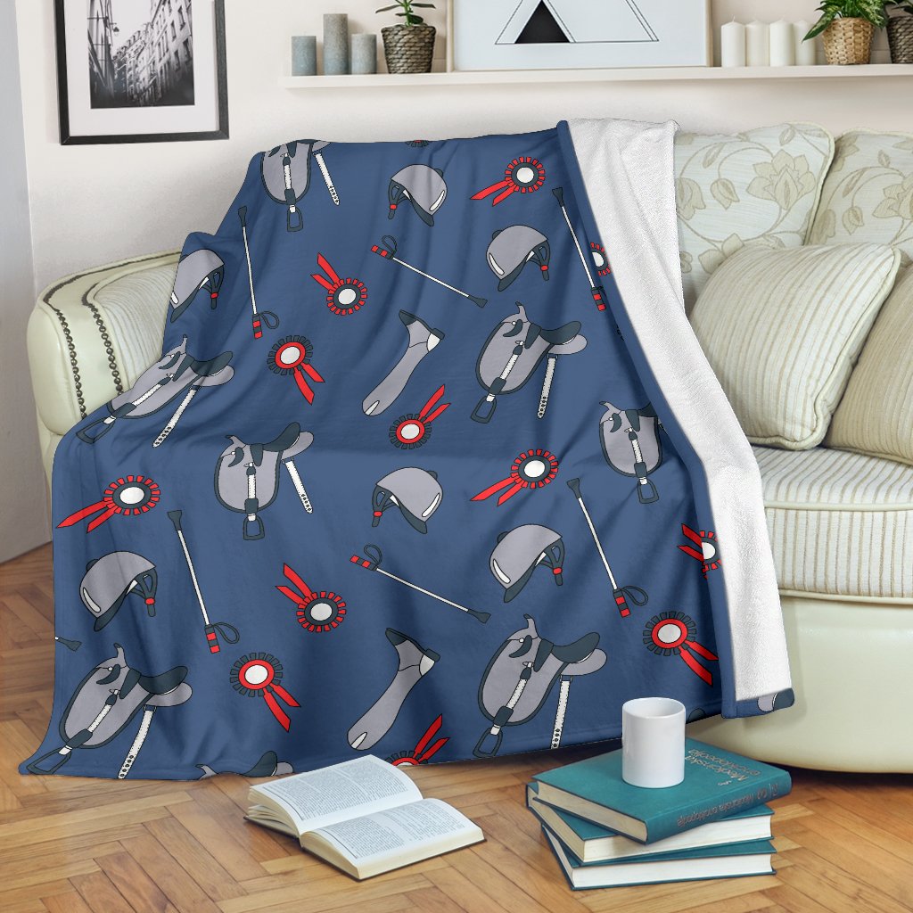 Equestrian Equipment Background Fleece Blanket