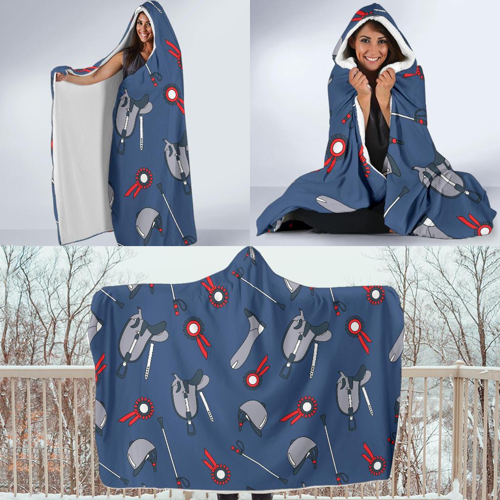 Equestrian Equipment Background Hooded Blanket-JTAMIGO.COM