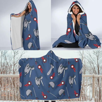 Equestrian Equipment Background Hooded Blanket-JTAMIGO.COM