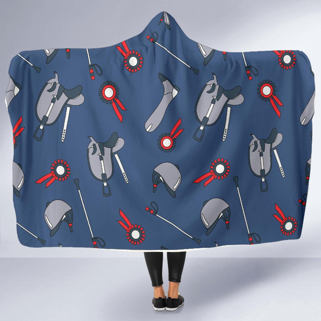 Equestrian Equipment Background Hooded Blanket-JTAMIGO.COM