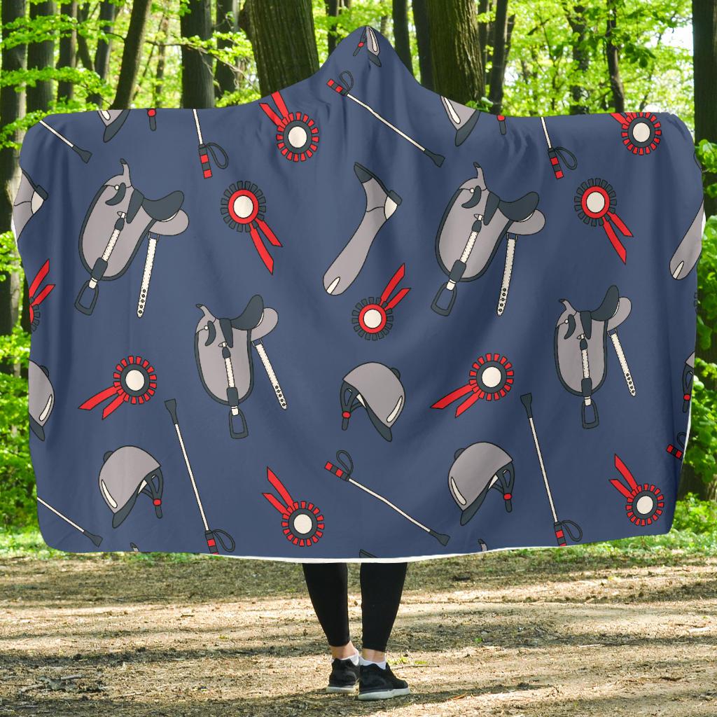 Equestrian Equipment Background Hooded Blanket-JTAMIGO.COM