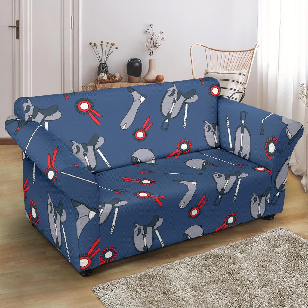 Equestrian Equipment Background Loveseat Slipcover-JTAMIGO.COM