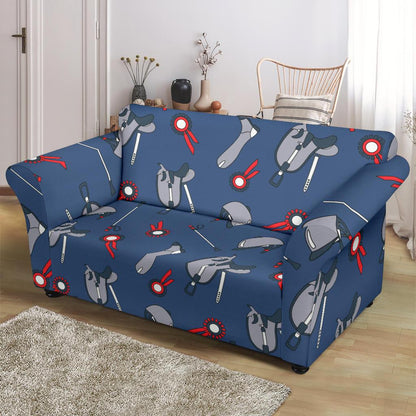 Equestrian Equipment Background Loveseat Slipcover-JTAMIGO.COM