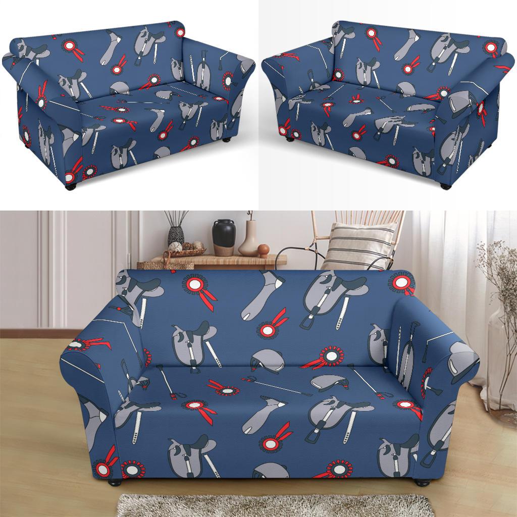 Equestrian Equipment Background Loveseat Slipcover-JTAMIGO.COM