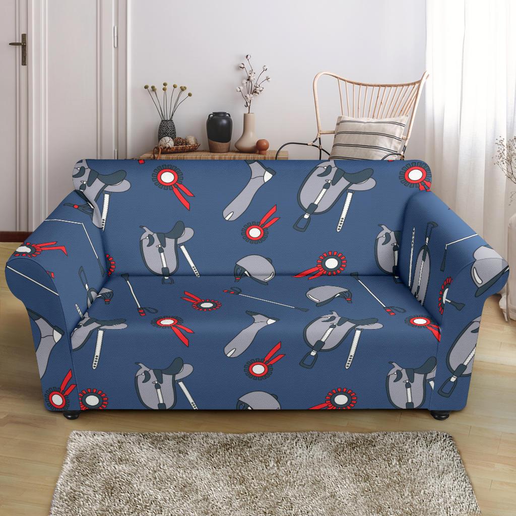 Equestrian Equipment Background Loveseat Slipcover-JTAMIGO.COM