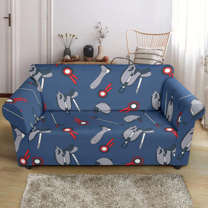 Equestrian Equipment Background Loveseat Slipcover-JTAMIGO.COM