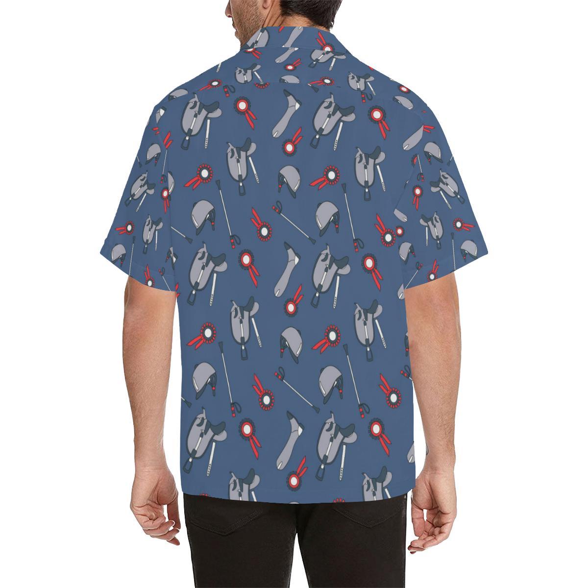 Equestrian Equipment Background Men Aloha Hawaiian Shirt