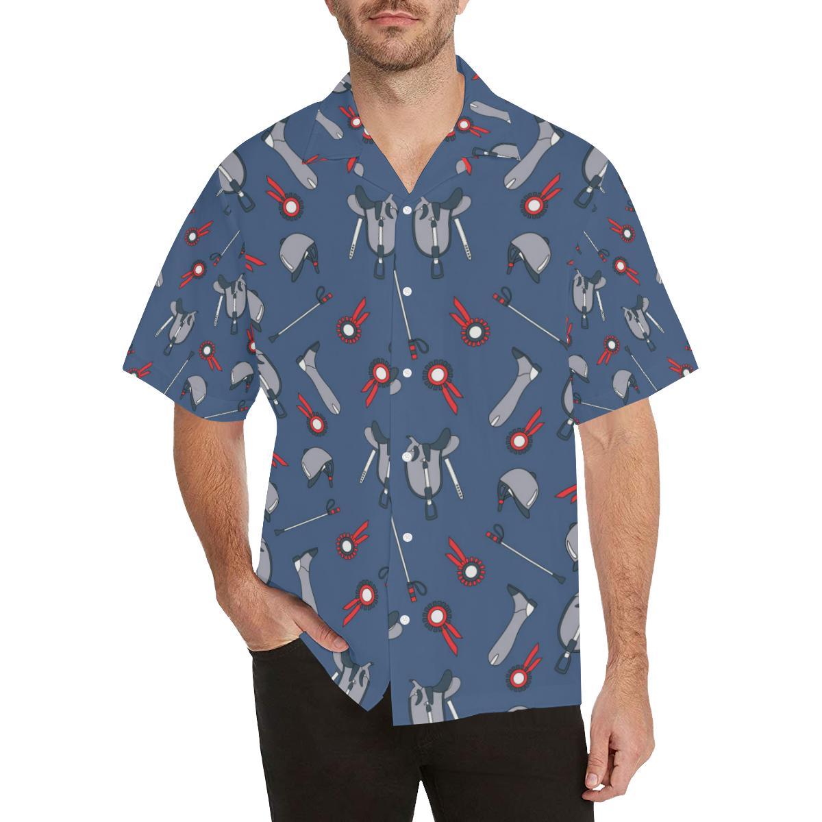 Equestrian Equipment Background Men Aloha Hawaiian Shirt