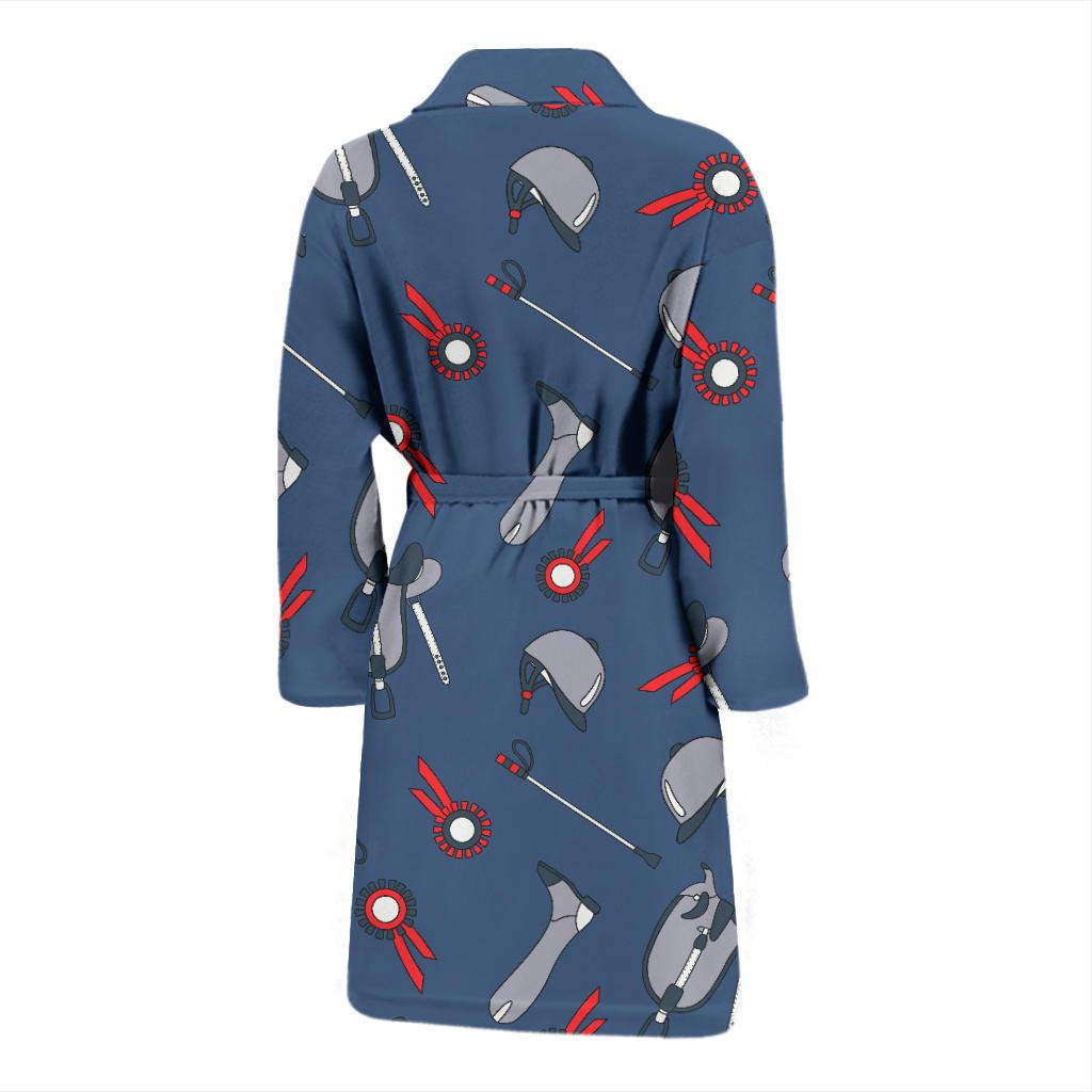Equestrian Equipment Background Men Bath Robe-JTAMIGO.COM
