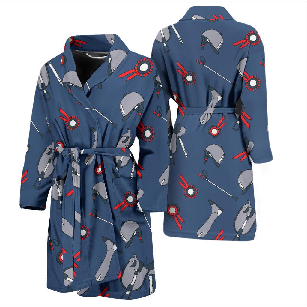 Equestrian Equipment Background Men Bath Robe-JTAMIGO.COM