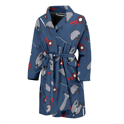 Equestrian Equipment Background Men Bath Robe-JTAMIGO.COM