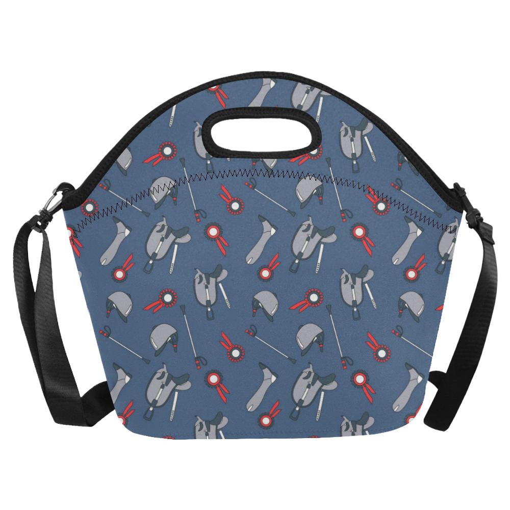 Equestrian Equipment Background Neoprene Lunch Bag (Model 1669)(Large)-JTAMIGO.COM