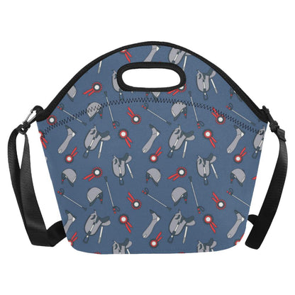 Equestrian Equipment Background Neoprene Lunch Bag (Model 1669)(Large)-JTAMIGO.COM