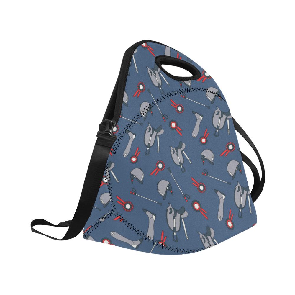 Equestrian Equipment Background Neoprene Lunch Bag (Model 1669)(Large)-JTAMIGO.COM