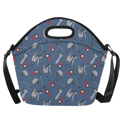 Equestrian Equipment Background Neoprene Lunch Bag (Model 1669)(Large)-JTAMIGO.COM