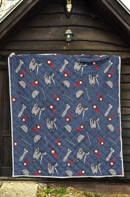 Equestrian Equipment Background Premium Quilt-JTAMIGO.COM
