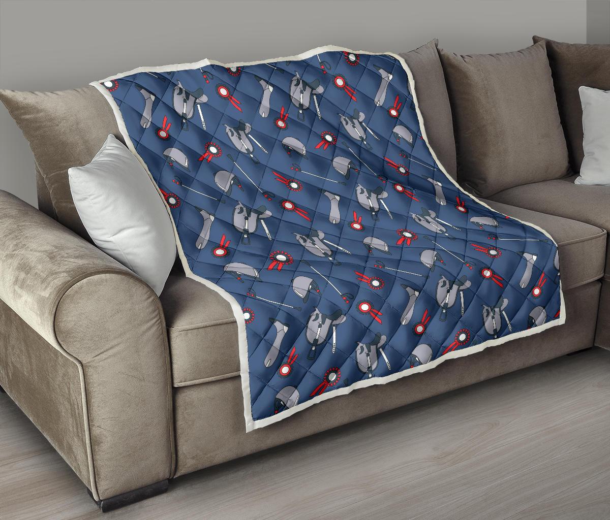Equestrian Equipment Background Premium Quilt-JTAMIGO.COM