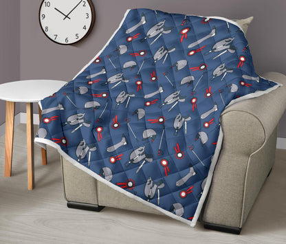 Equestrian Equipment Background Premium Quilt-JTAMIGO.COM