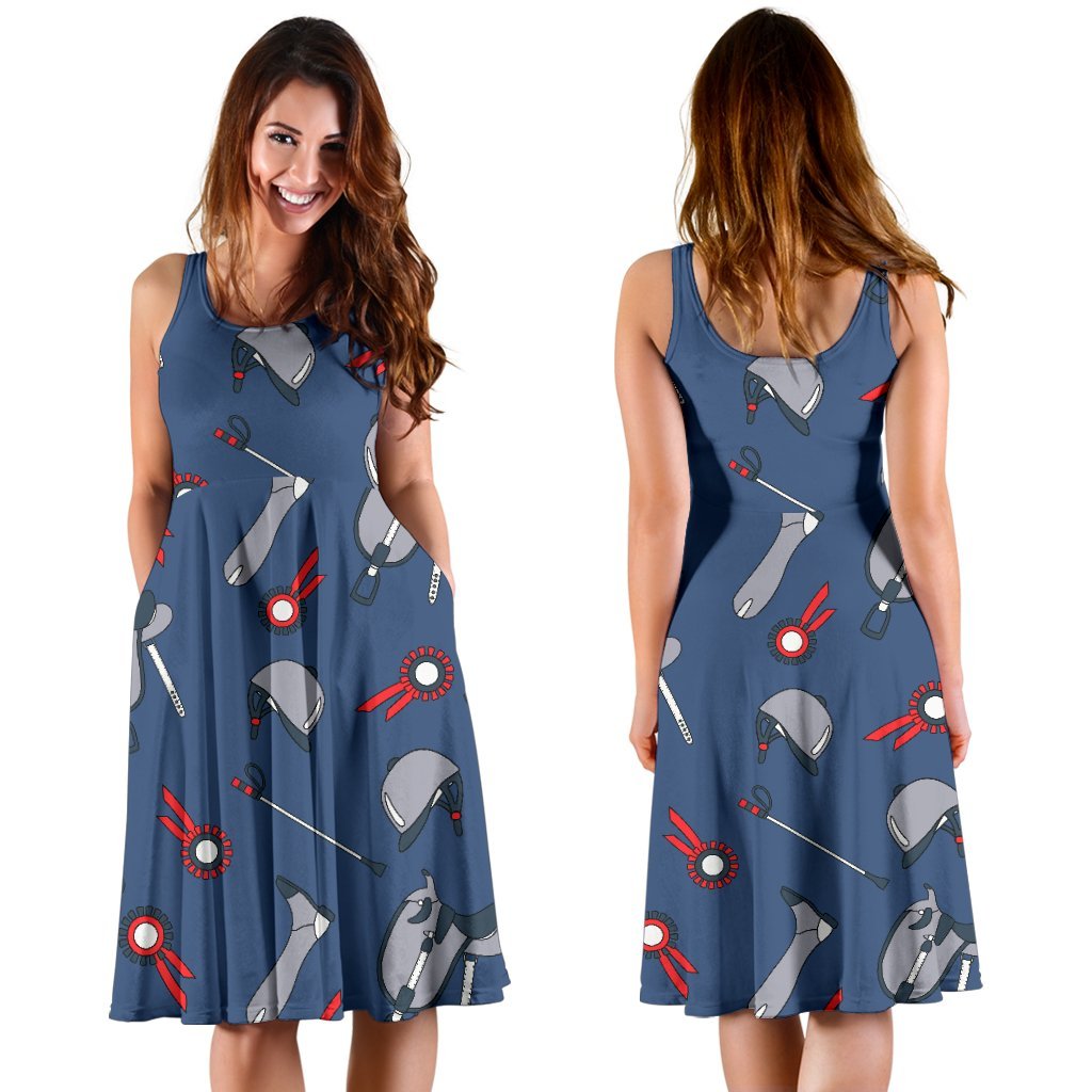 Equestrian Equipment Background Sleeveless Dress