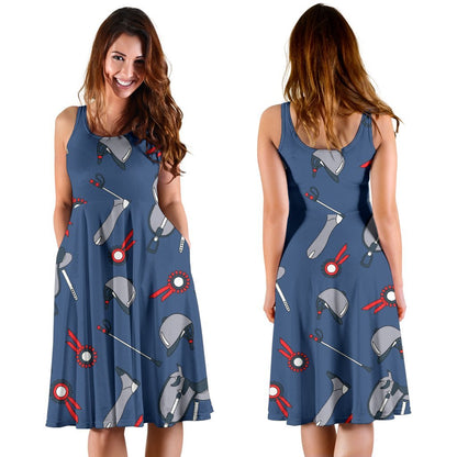 Equestrian Equipment Background Sleeveless Dress