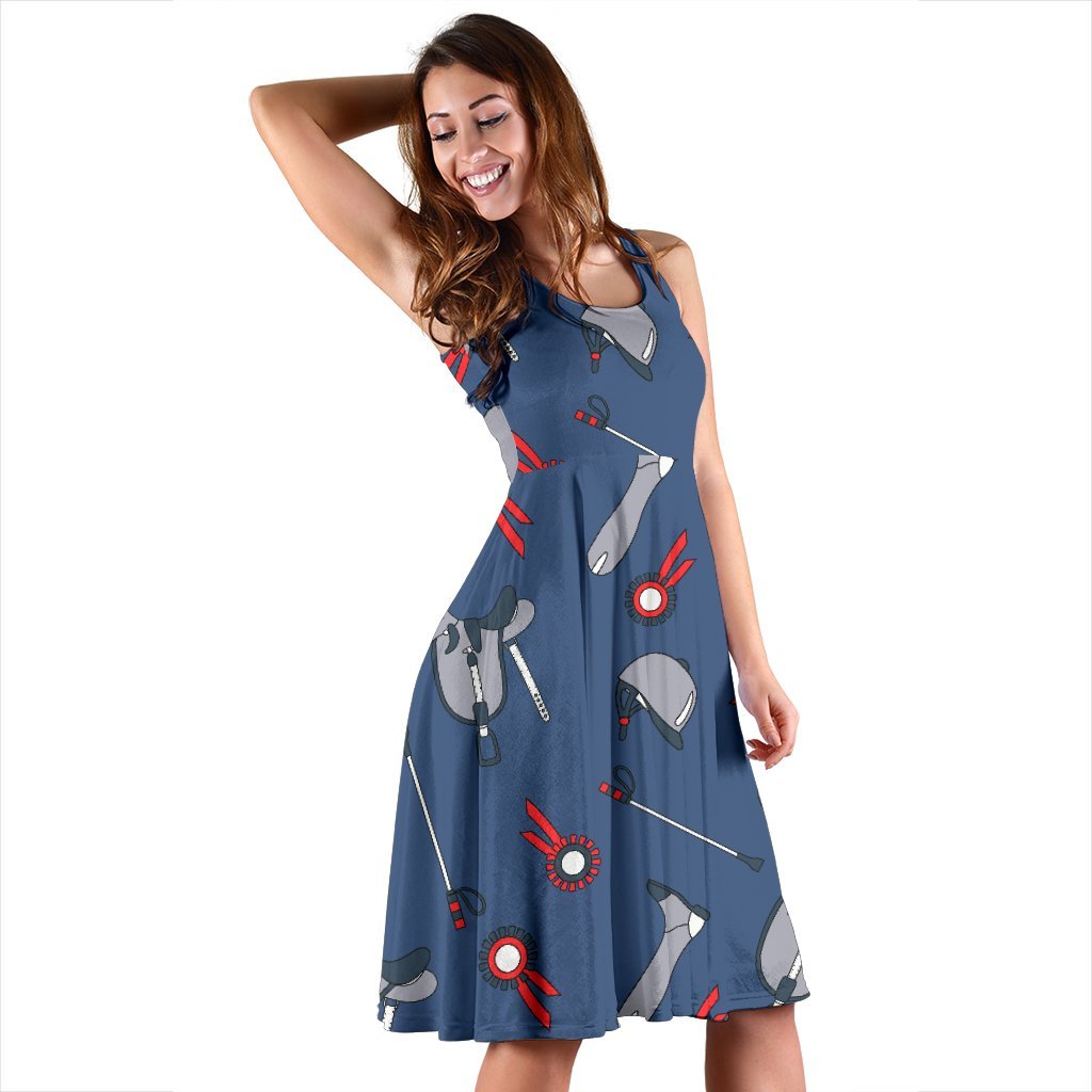 Equestrian Equipment Background Sleeveless Dress