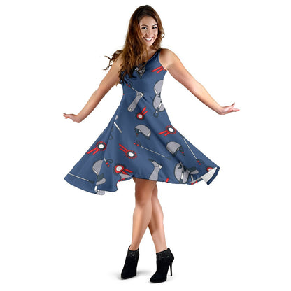 Equestrian Equipment Background Sleeveless Dress