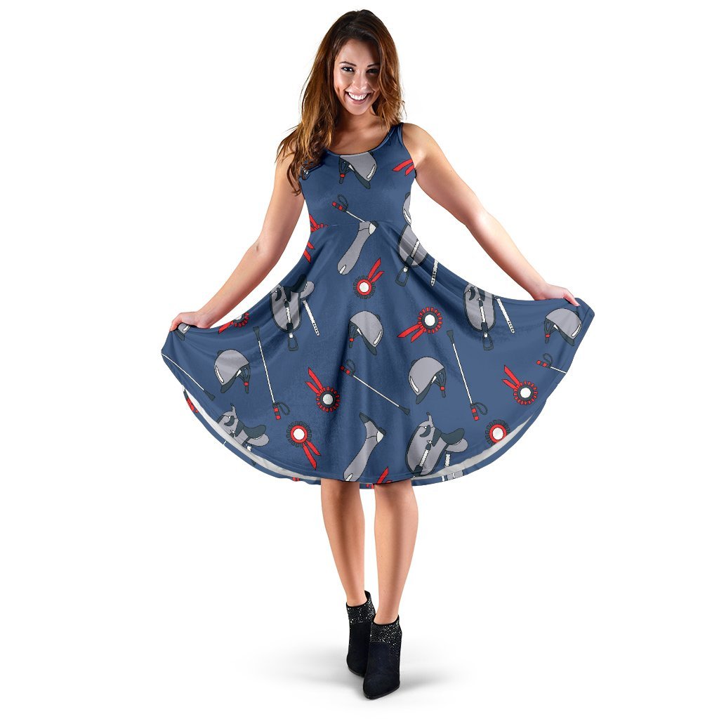 Equestrian Equipment Background Sleeveless Dress