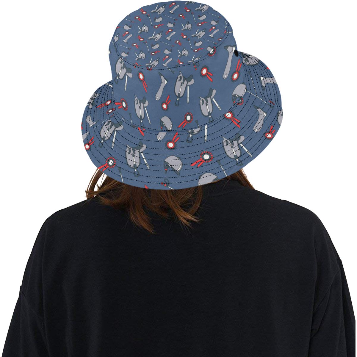 Equestrian Equipment Background Unisex Bucket Hat