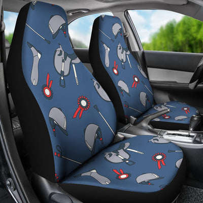 Equestrian Equipment Background Universal Fit Car Seat Covers