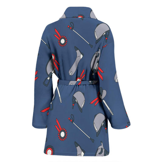 Equestrian Equipment Background Women Bath Robe-JTAMIGO.COM