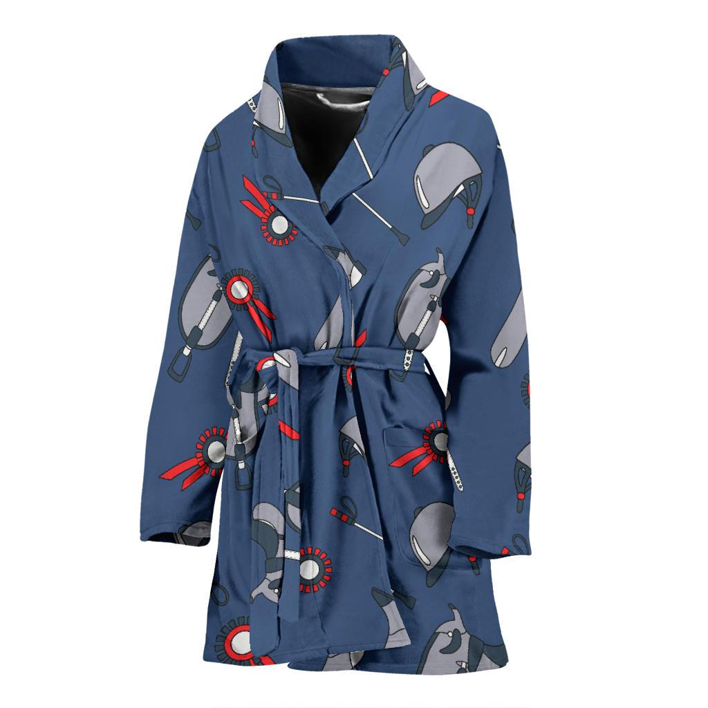 Equestrian Equipment Background Women Bath Robe-JTAMIGO.COM