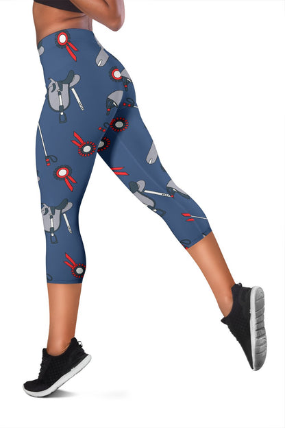 Equestrian Equipment Background Women Capris
