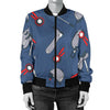 Equestrian Equipment Background Women Casual Bomber Jacket
