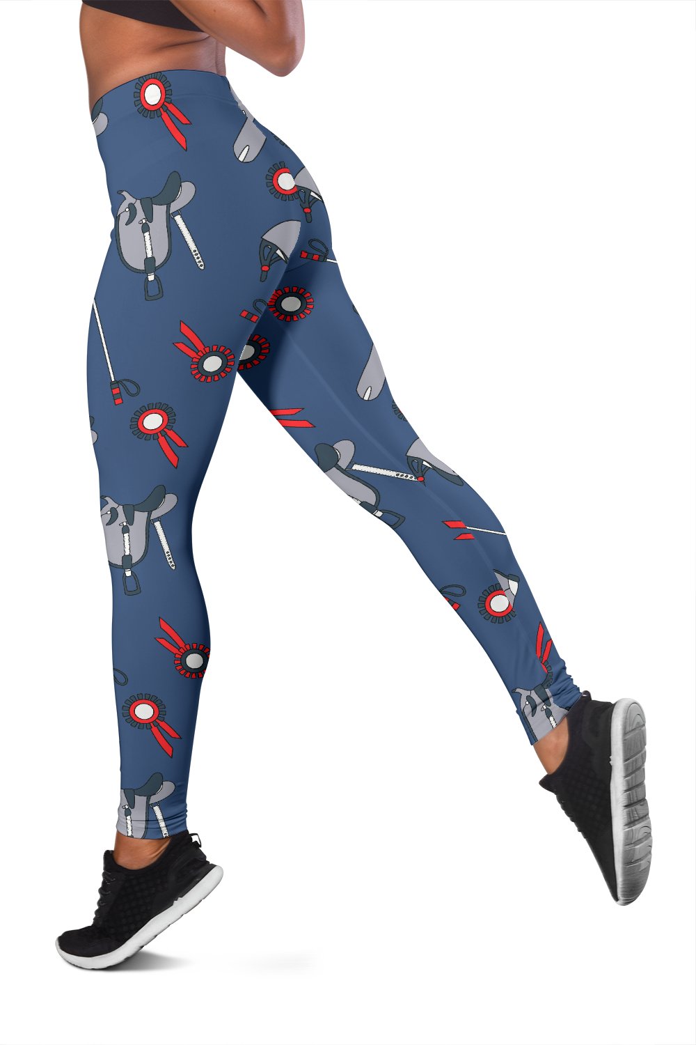Equestrian Equipment Background Women Leggings