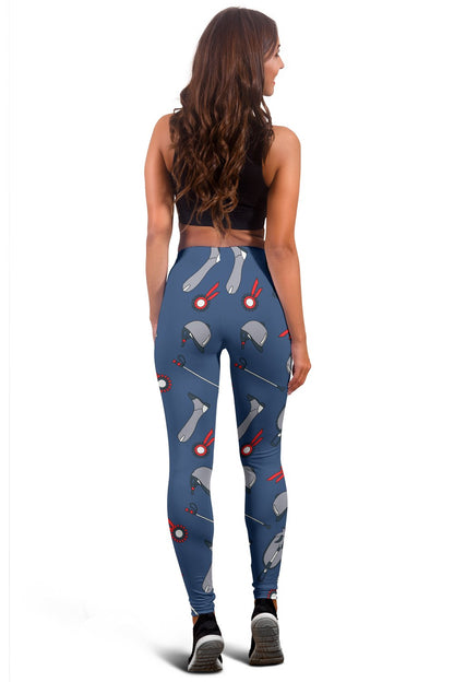 Equestrian Equipment Background Women Leggings