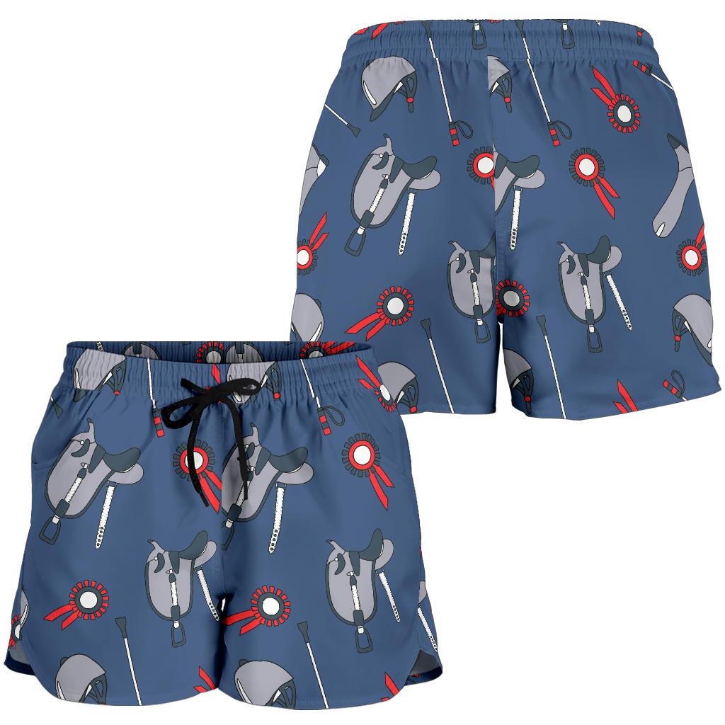Equestrian Equipment Background Women Shorts-JTAMIGO.COM