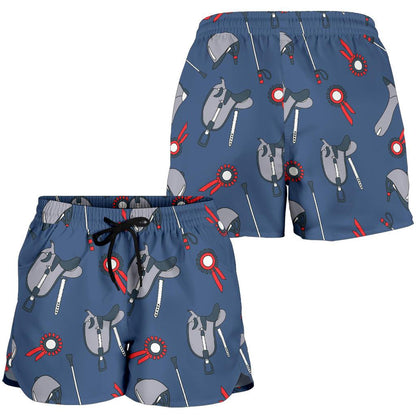Equestrian Equipment Background Women Shorts-JTAMIGO.COM