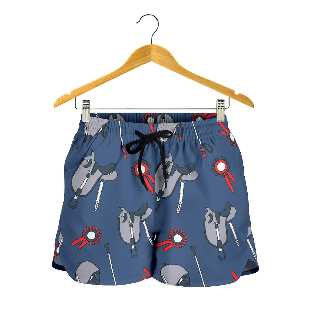 Equestrian Equipment Background Women Shorts-JTAMIGO.COM