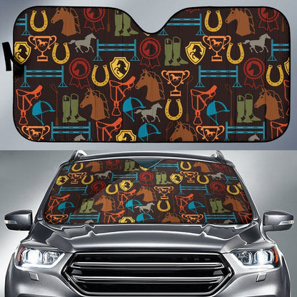 Equestrian Equipment Horse Colorful Car Sun Shade For Windshield