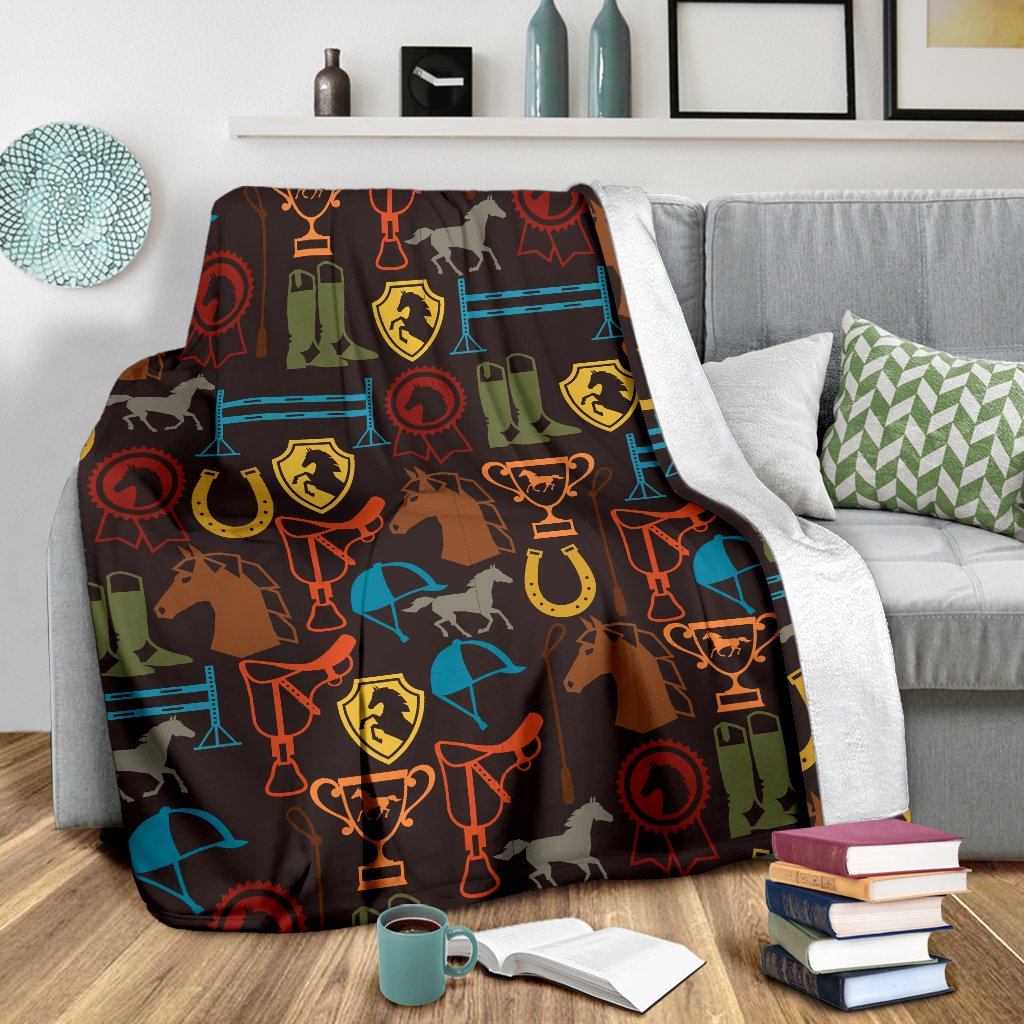 Equestrian Equipment Horse Colorful Fleece Blanket
