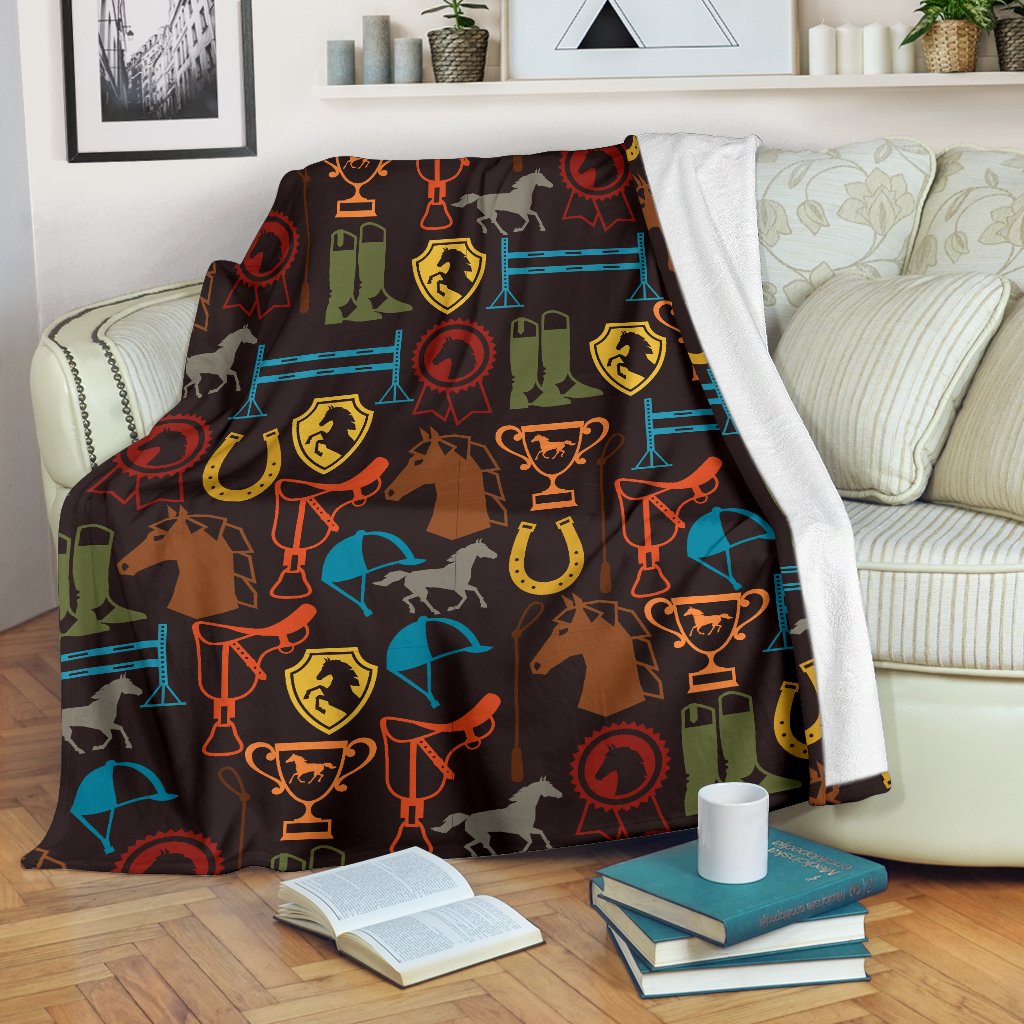 Equestrian Equipment Horse Colorful Fleece Blanket