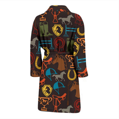 Equestrian Equipment Horse Colorful Men Bath Robe-JTAMIGO.COM