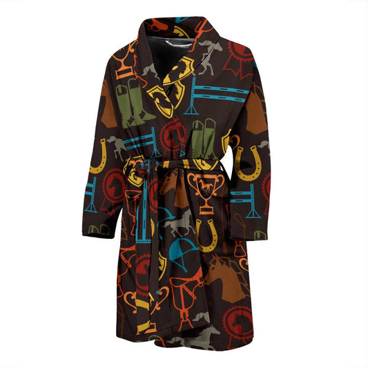 Equestrian Equipment Horse Colorful Men Bath Robe-JTAMIGO.COM