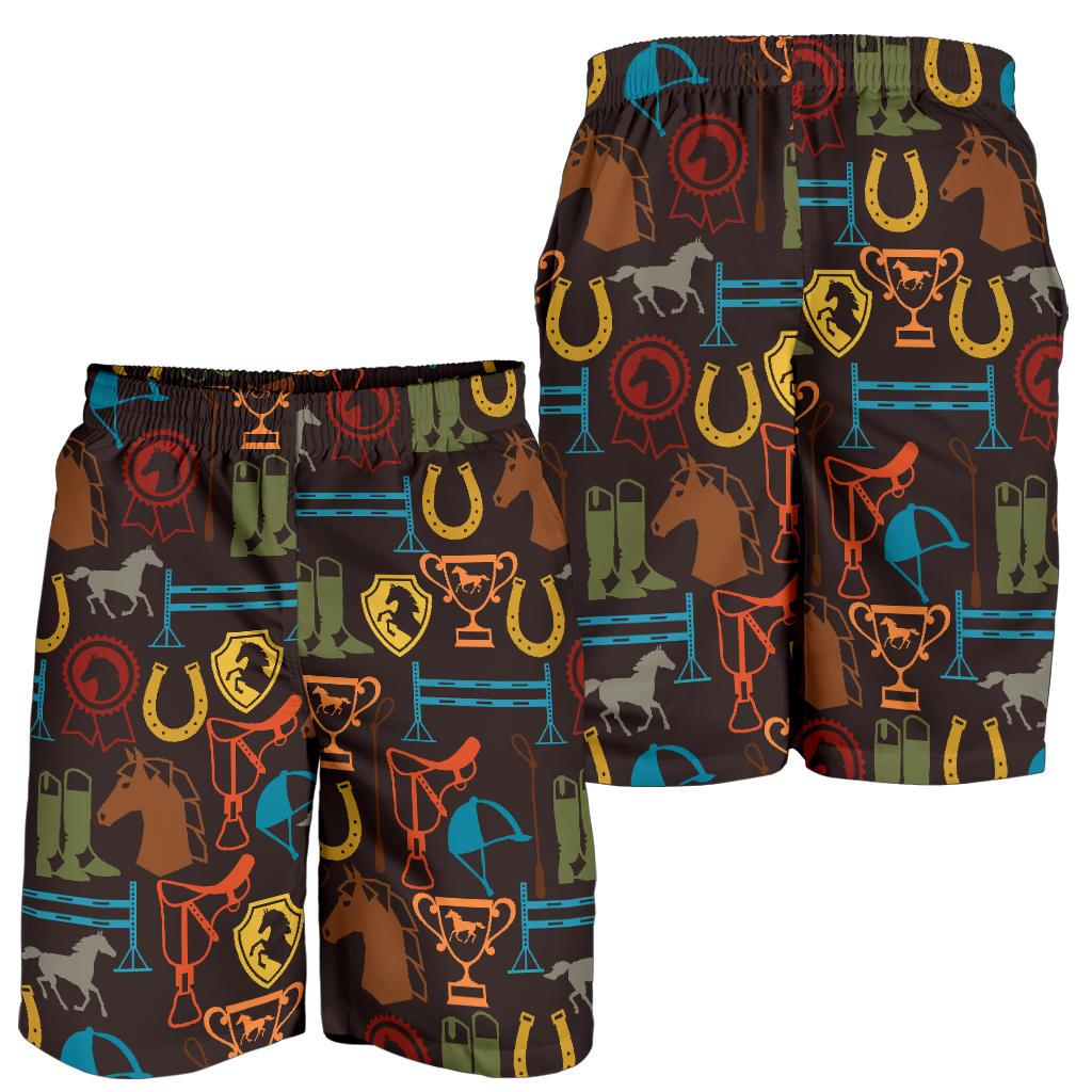 Equestrian Equipment Horse Colorful Mens Shorts-JTAMIGO.COM