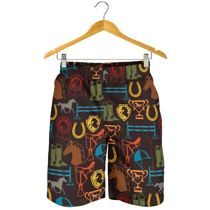 Equestrian Equipment Horse Colorful Mens Shorts-JTAMIGO.COM