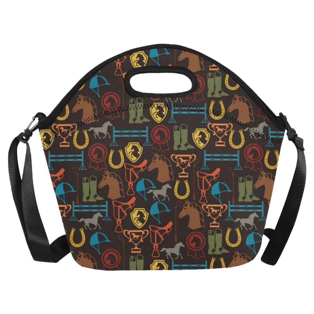 Equestrian Equipment Horse Colorful Neoprene Lunch Bag (Model 1669)(Large)-JTAMIGO.COM
