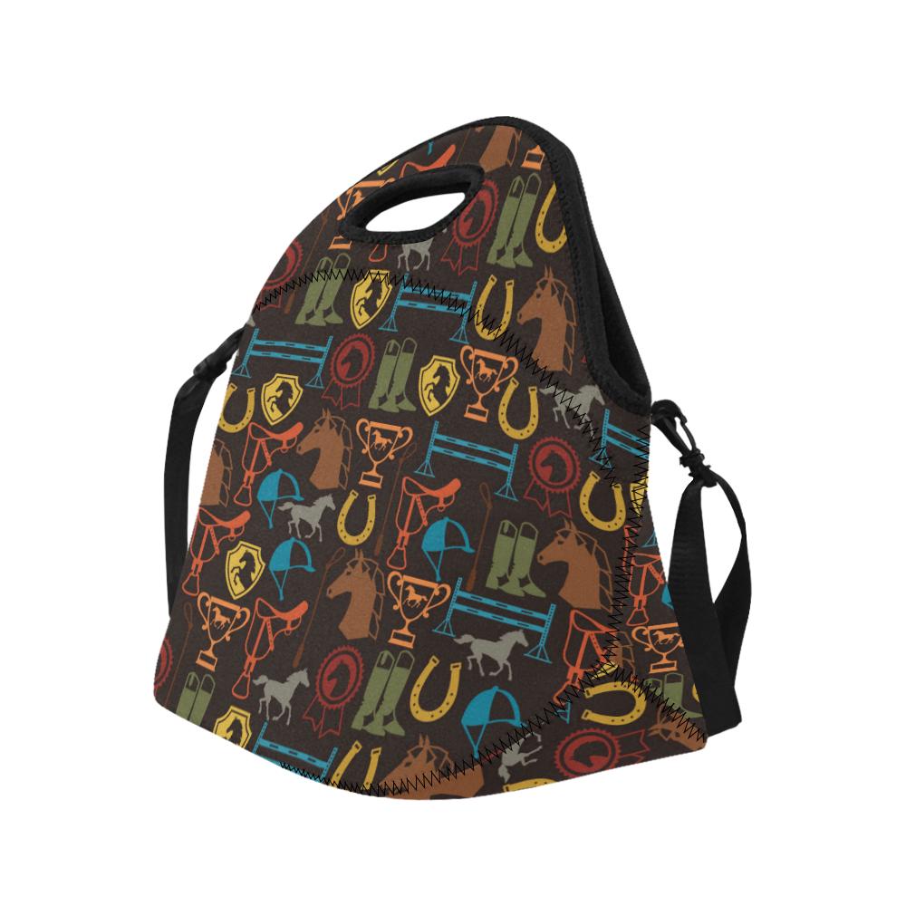 Equestrian Equipment Horse Colorful Neoprene Lunch Bag (Model 1669)(Large)-JTAMIGO.COM